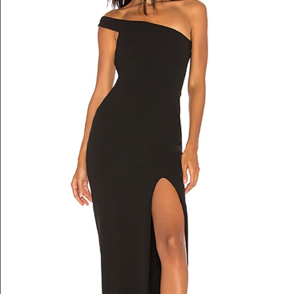 Nookie Black One-Shoulder Maxi Dress
